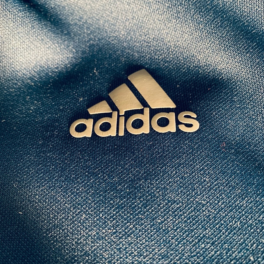 Adidas Men’s Climawarm Hoodie/Jacket size Medium color Navy Blue and Grey - Picture 2 of 15